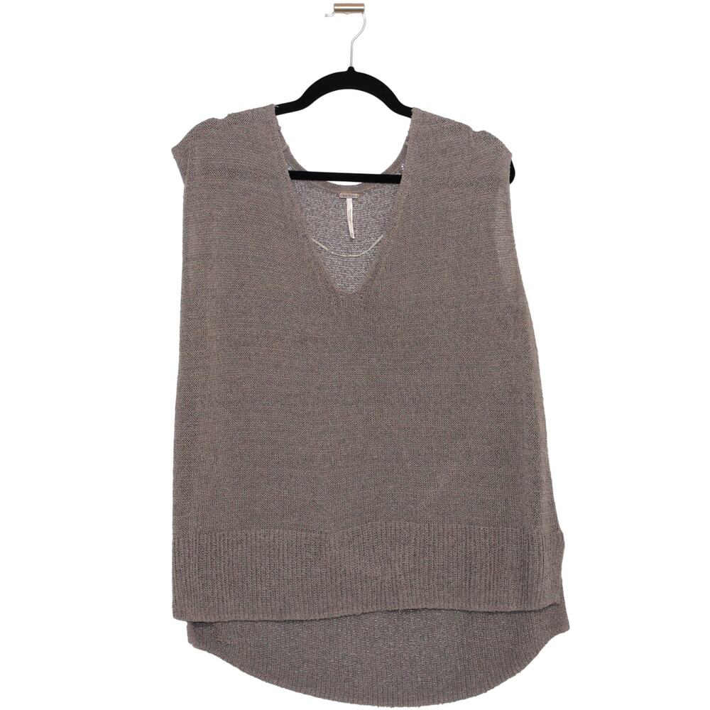 Free People Taupe Brown Blouse Knit Top Size XS